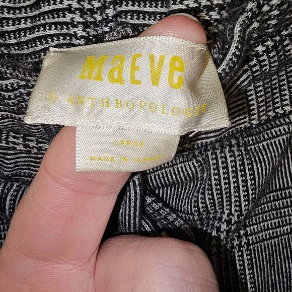 Maeve Anthropologie Womens Gray Plaid Side Stripe Pants Large - Picture 4 of 5